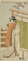 Skuespilleren Segawa Kikunojo II som Yuki Onna (Snøkvinnen) i et danseinterludium i scene to av Joruri-filmen «Courtesan#39;s Rouge on a Snow White Face (Oyama Beni Yuki no Sugao)» fra stykket «Izus bomullsvatt beskytter ekteskapelige krysantemum (M