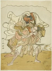 The Warrior Omori Hikoshichi Carrying a Female Demon on His Back   1274182   no       norwegian Successfully Translated  Original: Native sawyers, India, c1927-c1931 Translat: Innfødte sager, India, c1927-c1931