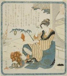 A Woman as Ebisu, fra serien "Seven Women as the Gods of Good Fortune for Hanagasa Poetry Club (Hanagasaren shichifukujin)"