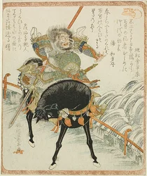 Chohi (Zhang Fei) på svart hest