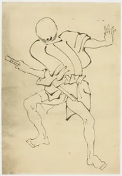 Bevæpnet betjent (studie), ca. 1815-1849 (blekk på papir)