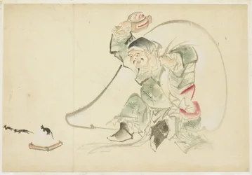 Daikoku, lykkeguden, med sin magi Mallet