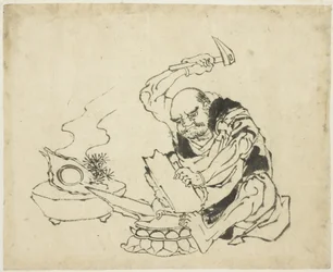 Zen Monk brennende bilde av Buddha (T