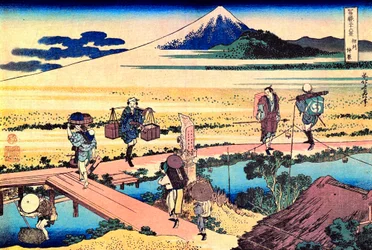 36 vues du Mont Fuji, Japan : vue de Nakahara dans la provinsen Sagami, Japon - Estampe de Katsushika Hokusai (1760-1849) (ecole ukiyo-e) 1830-1833 State A Pushkin Museum of Fine Arts, Moscou