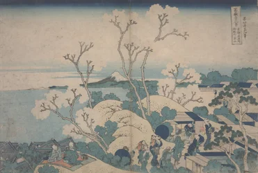 Kirsebærblomstring ved Gotenyama, ca. 1829-33