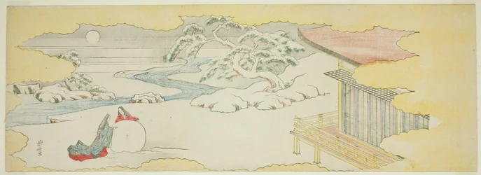 Illustrasjon av Blåklokken (Asagao), kapittel 20 i fortellingen om Genji (Genji monogatari)