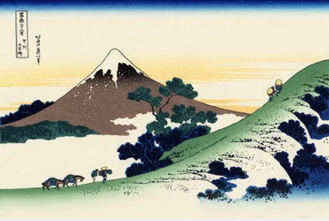 Inume-pass i Kai-provinsen, ca. 1830 (treblokktrykk)