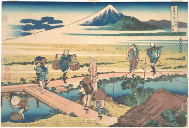 Nakahara i Sagami-provinsen (Sōshū Nakahara), fra serien «De tretti-seks utsiktene over Fuji-fjellet» (Fugaku sanjūrokkei)