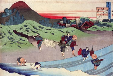 ""Serie med hundre dikt av hundre poeter: ""Jito Tenno"" Trykk av Katsushika Hokusai (1760-1849) (ukiyo-e skole) ca. 1830 State Hermitage Saint Petersburg Russland