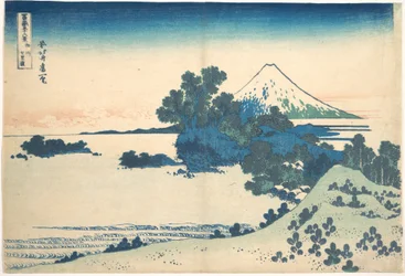Shichirigahama i Sagami-provinsen (Sōshū Shichirigahama), fra serien «De tretti-seks utsiktene over Fuji-fjellet» (Fugaku sanjūrokkei)