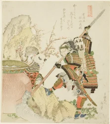 Sima Guang og Shibata Katsuie, fra serien "Fem søskenbilder av Kina og Japan for Zakurogaki-gruppen (Zakurogaki-ren goban no uchi wakan e-kyodai)"