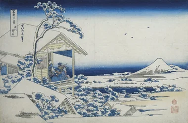 Tebod i Koishikawa, morgenen etter et snøfall, ca. 1830