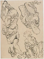 Tre figurer, sent på 1700-tallet - begynnelsen av 1800-tallet.