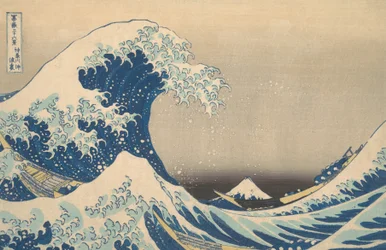Under bølgen utenfor Kanagawa Kanagawa oki nami ura, også kjent som The Great Wave, ..., ca. 1830-32.