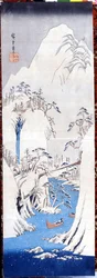 Winte r og ds cape, SD. Bare P Hayashi ts av tsw (Utagawa) Hiroshige (1797-1858).