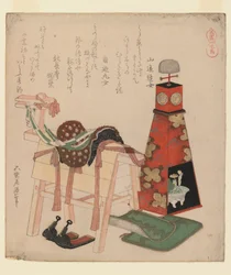 Wooden Horse, fra serien Horses, 1822 (treblokktrykk, surimono)