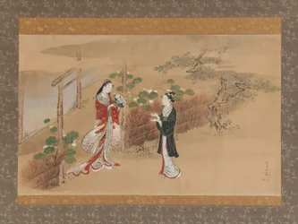 Evening Faces Yugao-kapittel fra The Tale of Genji Genji monogatari, 1700-tallet.