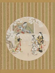 Parodi på en scene fra The Tale of Genji, tidlig på 1700-tallet.