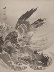 Eagle Attacking Fish, ca. 1887.