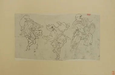 Tre Kyogen-dansere, sent på 1800-tallet.