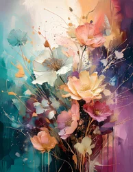 Fargerike, maleriske blomster