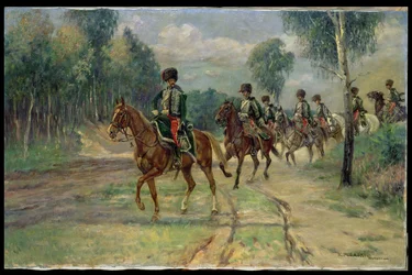 Squadron of Hussars, ca. 1920 (olje på lerret)