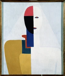 Torso de femme (En kvinnes overkropp). Maleri av Kasimir Severinovich Malevich (Malevich, Malevic) (1878-1935), olje på tre. Russisk kunst, 1900-tallet, avantgarde, suprematisme, konstruktivisme. Statens russiske museum, St. Petersburg.