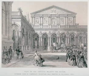 Besøk av Abd-ul-Aziz, sultanen av Tyrkia til Guildhall, City of London, 1867.