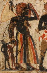 Detalj av nubiske kvinner som blir mottatt av Huy og broren hans Amenhotep, kvinner med c…, 2007 (bilde)