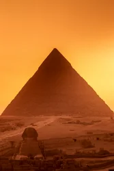 Egypts gamle rike; Khafre-pyramiden og sfinksen; Giza; Egypt