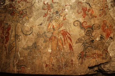 Maya; Maya veggmalerier; San Bartolo; Guatemala; Dr. Bill Saturno, 2005 (bilde)