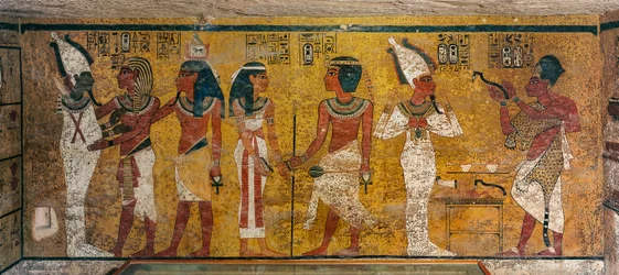 Veggmaleri i kong Tutankhamons grav; Egypt; Det nye kongeriket; Tutankhamon;…-dalen, 2003 (foto)
