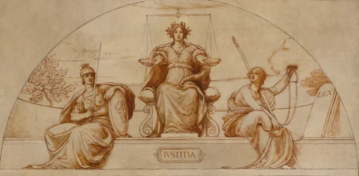 Tegneserie til veggmaleri av Minnesota State Capital, quot;Institute of Justicequot;