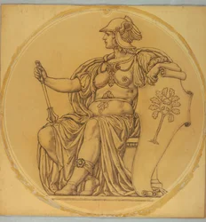 Studie for "Courage," Lunette i Hudson County Courthouse, Jersey City, NJ
