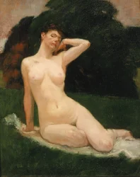 Studie for kvelden, 1883.