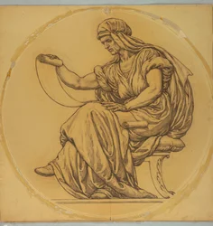 Studie for "Learning," Lunette i Hudson County Courthouse, Jersey City, NJ