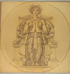 Studie for "Rectitude," Lunette i Hudson County Courthouse, Jersey City, NJ