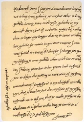 Brev fra James I til sønnen Charles, Prince of Wales, 10. august 1623.