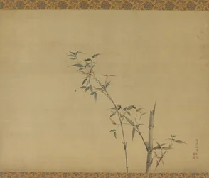 Bambusstengler med greiner og løvverk, Edo-periode, 1800-tallet.