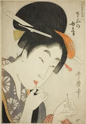 En kone av lavere rang (Gebon no nyobo), fra serien «En guide til kvinners moderne stiler (Tosei onna fuzoku tsu)»
