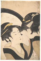 Naniwa Okita som beundrer seg selv i et speil