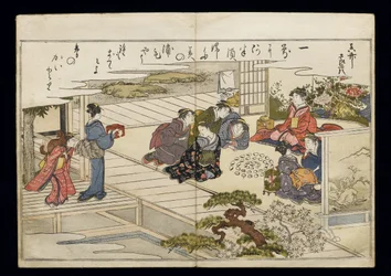 Shiohi no tsuto (Gaver fra Ebb Tide), kjent som Shell Book, 1789 (farget treblokktrykk)