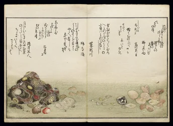 Shiohi no tsuto (Gaver fra Ebb Tide), kjent som Shell Book, 1789 (farget treblokktrykk)