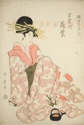 Courtesan Hanamurasaki fra Tamaya, fra serien "Courtesans of the Five Festivals (Yukun gosekku)"