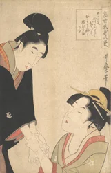 The Lovers Oshichi og Kichisaburo, ca. 1800.