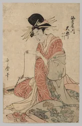Kvinne i Yoshiwara-leserullen