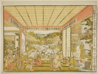 Act VII (Shichidanme), fra serien "Perspective Pictures of the Storehouse of Loyal Retainers (Uki-e kanadehon Chushingura)"