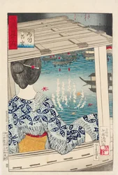Fyrverkeri på Ryogoku-broen