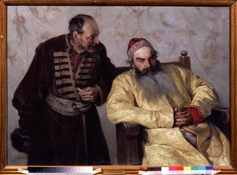 Une denunciation au Boyar (boiard, boiar) (To The Boyar With A Denunciation). I de urolige tidene (1598-1613) under tsar Ivan IV den grusomme (1530-1584), i storhertugdømmet Moskva, snakket en mann med et brettet papir i hånden.
