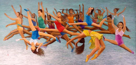 Leaping High, 2014 (østlig gouache på rispapir)